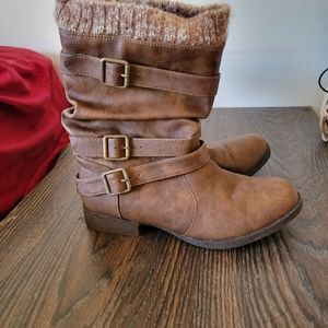 Just Fab boots, brown, size 8